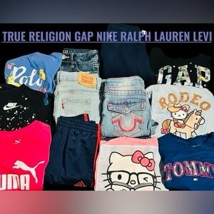 Big Girl size 6 bundle (12 pieces). Brands include Gap, True Religion, Ralph Lau
